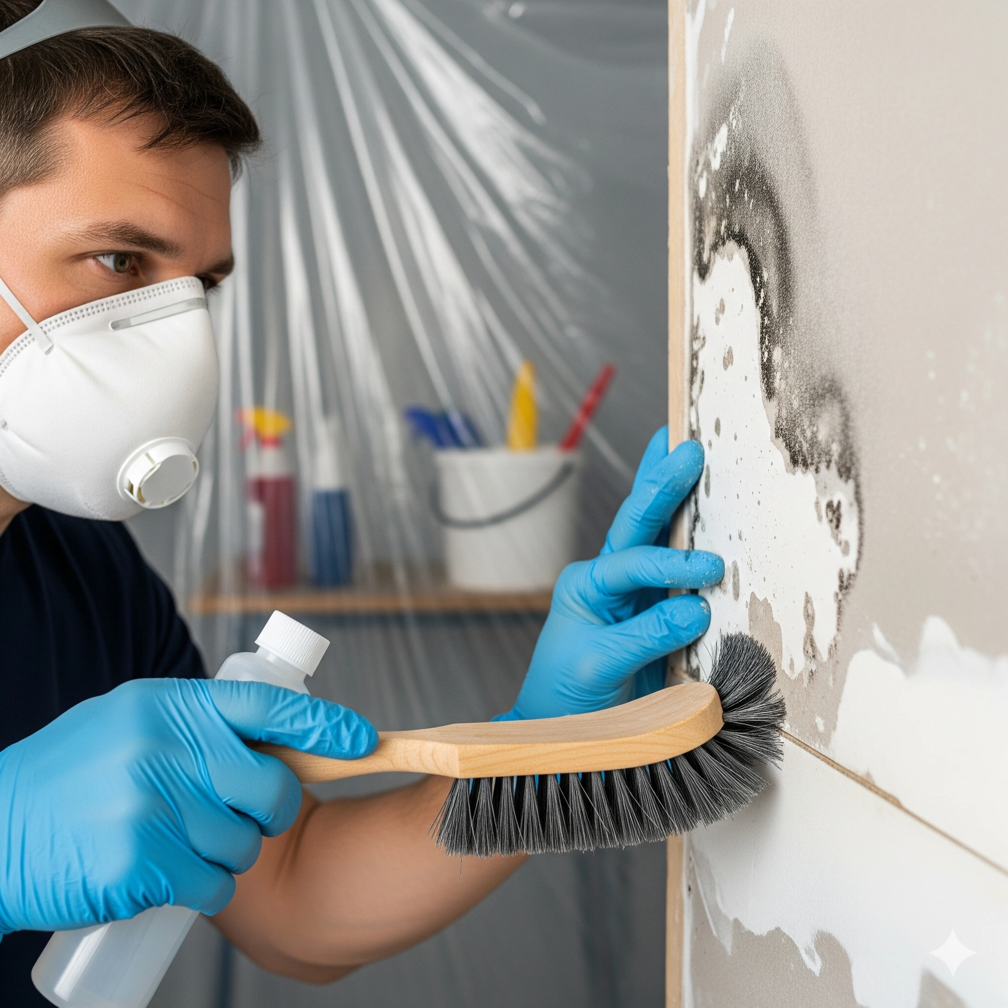 Mold remediation and removal service in Santa Rosa – professional cleaning mold from wall
